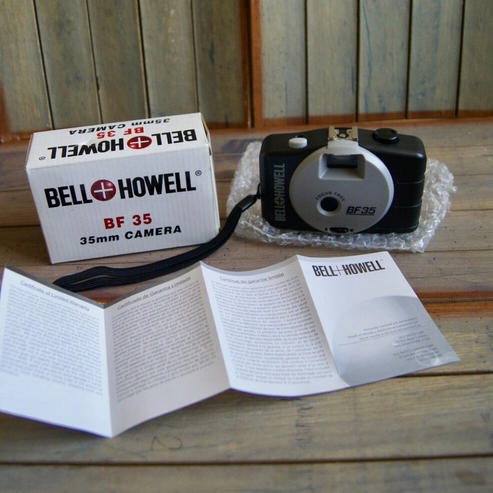 Vintage Bell & Howell Camera BF 35mm Compact Design with Wrist Strap Manual NOS